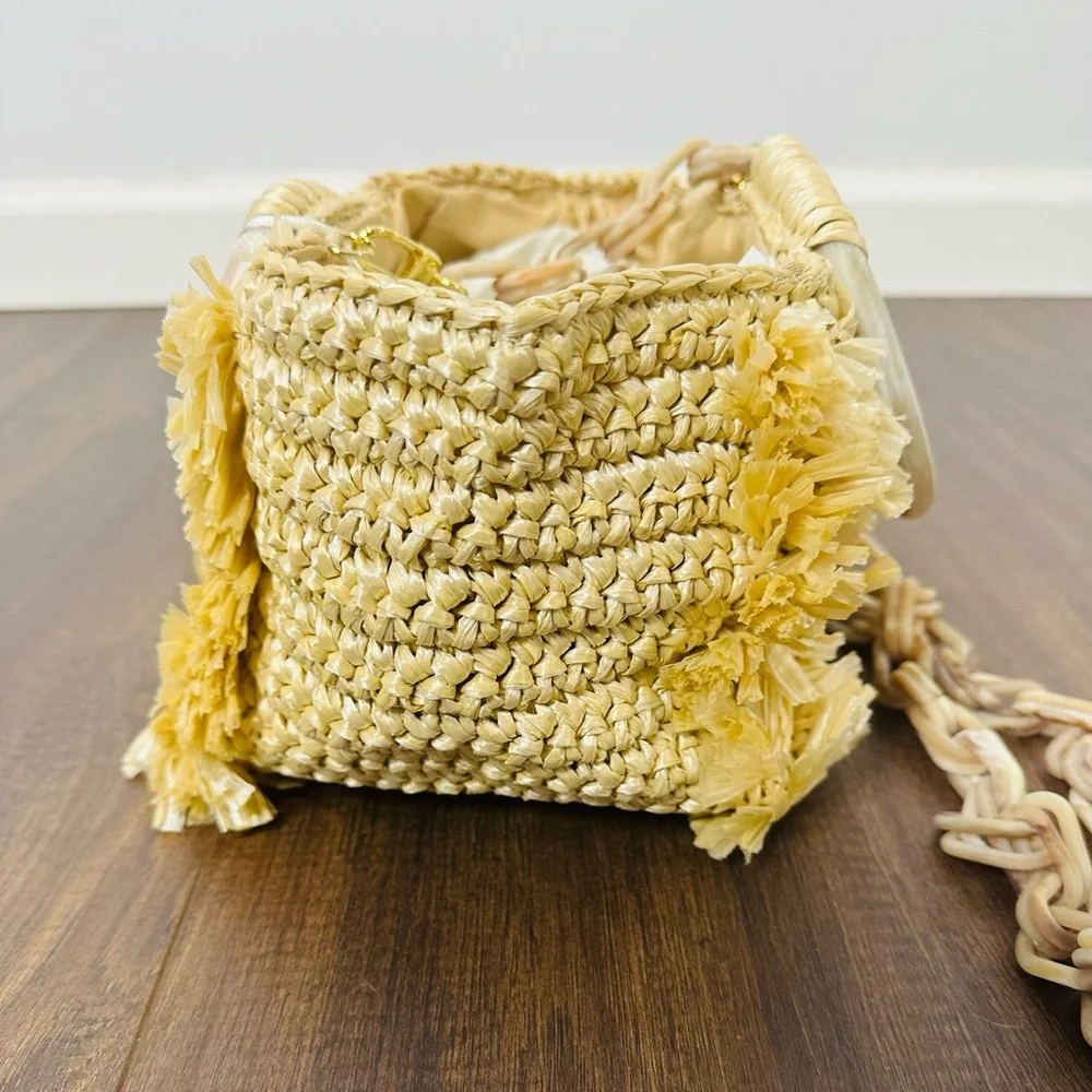 Carolina Santo Domingo Top Handle Raffia Tote - Picture 5 of 8